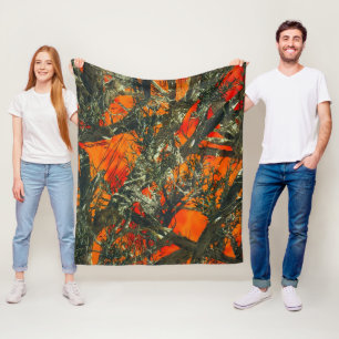 Oranje camouflage ontwerp fleece deken