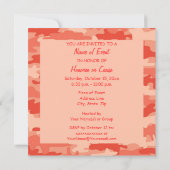 Oranje Camouflage Party Event Square Kaart (Achterkant)