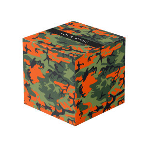 Oranje camouflagepatroon, Uw naam, Personaliseer Kubus