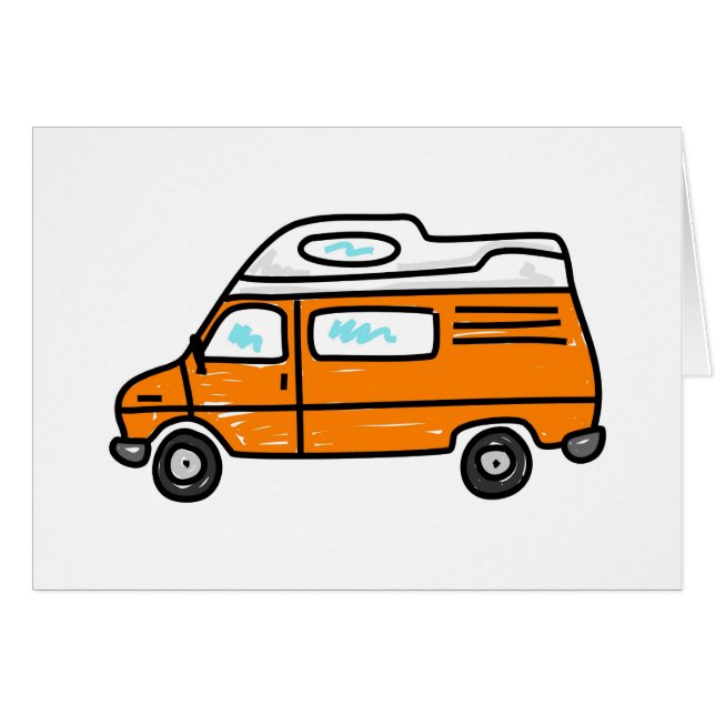 Oranje Campervan (Voorkant Horizontaal)