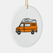 Oranje Campervan Keramisch Ornament (Rechts)