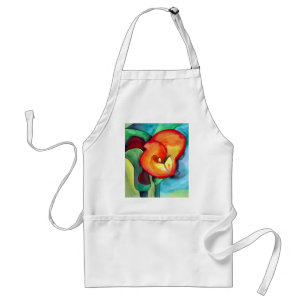 Oranje Canna lily original waterverf art Standaard Schort