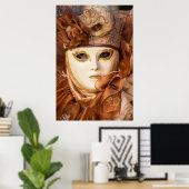 Oranje carnavalskostuum, Venetië Poster (Thuiskantoor)