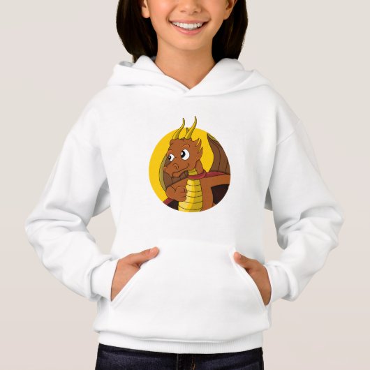 Oranje cartoon hoodie (Voorkant)