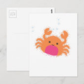 Oranje Cartoon krab Briefkaart (Voorkant / Achterkant)