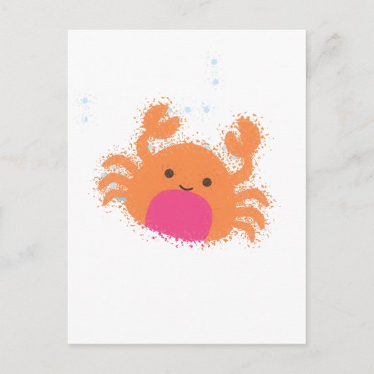 Oranje Cartoon krab Briefkaart (Voorkant)