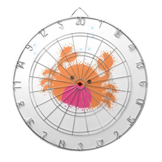 Oranje Cartoon krab Dartbord (Voorkant)