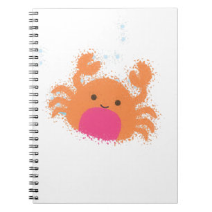 Oranje Cartoon krab Notitieboek