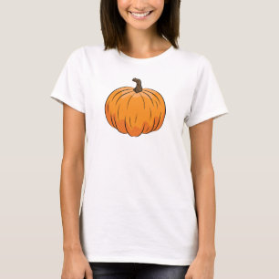 Oranje Cartoon Pompoen Illustratie T-shirt