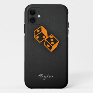 Oranje casinodobbelstenen iPhone 11 hoesje