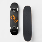 Oranje casinodobbelstenen skateboard (Voorkant)