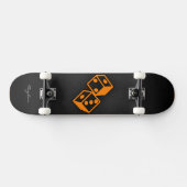Oranje casinodobbelstenen skateboard (Horizontaal)