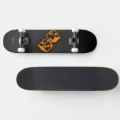 Oranje casinodobbelstenen skateboard (Horizontaal)