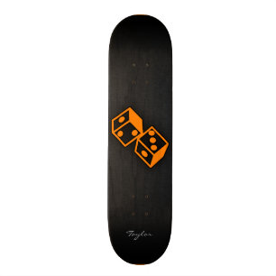 Oranje casinodobbelstenen skateboard