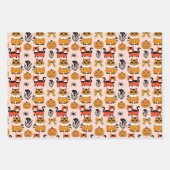 oranje Cat Seamless Pattern Halloween Inpakpapier Vel (Voorkant)