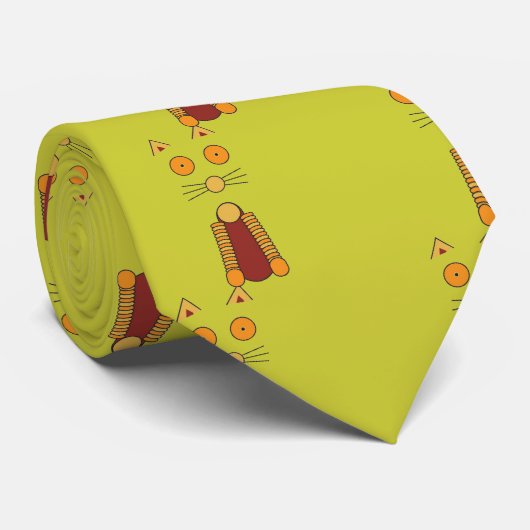 ORANJE CAT STROPDAS (Opgerold)