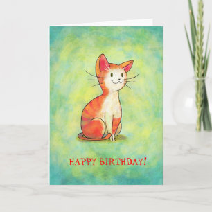Oranje Cat Wenskaart (aanpasbaar) Kaart