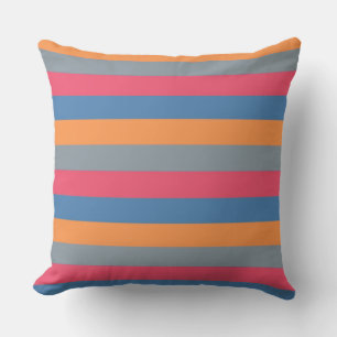 Oranje charm grijze moderne stripes kussen