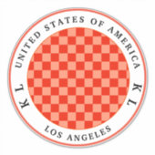 Oranje checkboard voor ventilatie sticker (Voorkant)