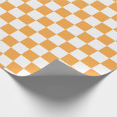 Oranje Checkerboard Patroon Cadeaupapier (Hoek)