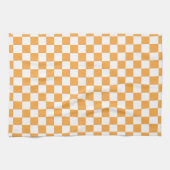 Oranje Checkerboard Patroon Theedoek (Horizontaal)