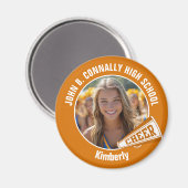 Oranje Cheerleader Foto High School Spirit Cheer Magneet (Voorkant / Achterkant)