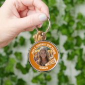 Oranje cheerleader foto High School Spirit Sleutelhanger (Hand)