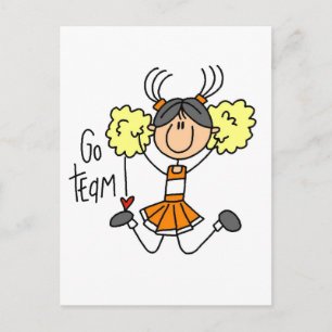 Oranje Cheerleader Tshirts en Gifts Briefkaart