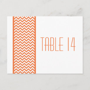 Oranje Chevron Border Table Number Briefkaart