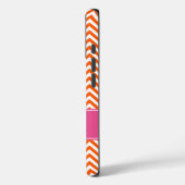Oranje Chevron Chic Pink gepersonaliseerd Case-Mate iPhone Case (Achterkant / Links)