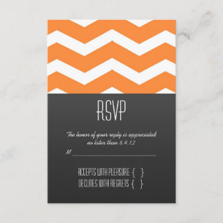 Oranje Chevron RSVP Kaartje
