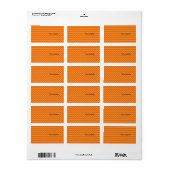 Oranje chevrons etiket (Full Sheet)