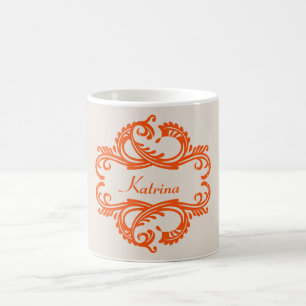 Oranje Chic Damask Mok