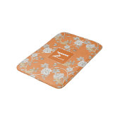 Oranje Chinoiserie Floral Monogram Badmat (Gekanteld)