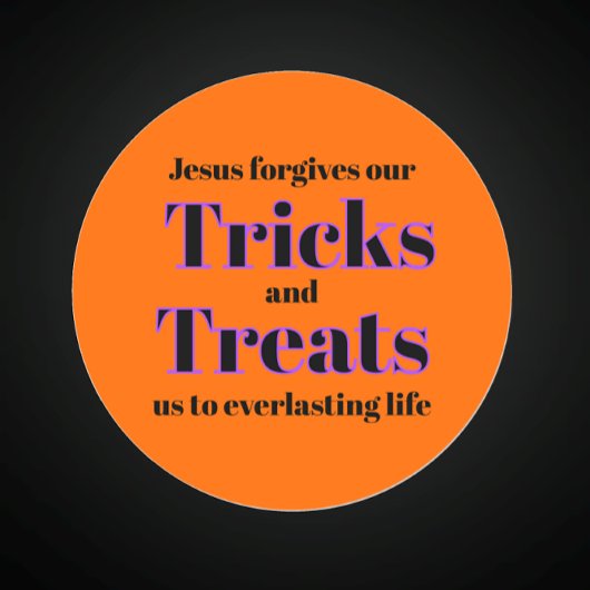 Oranje Christelijke Gospel Halloween Trick or trea Ronde Sticker