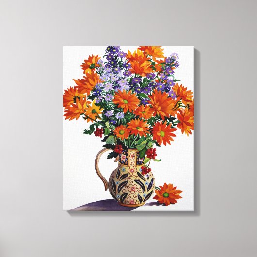 Oranje Chrysanthema Canvas Afdruk (Voorkant)