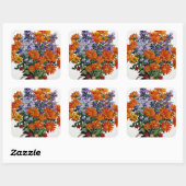 Oranje Chrysanthema Vierkante Sticker (Vel)