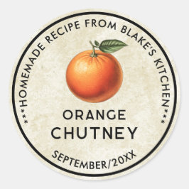 Oranje chutney  stijl inblikken label