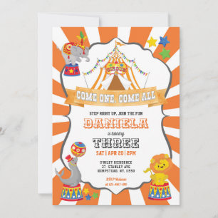 Oranje Circus Kermis Verjaardag Kaart