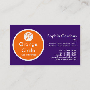 Oranje cirkel - donker Paars Visitekaartje