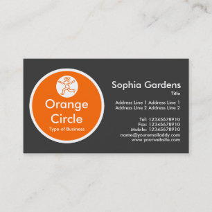Oranje cirkel - donkergrijs visitekaartje
