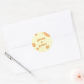 Oranje Cirkels Groovy Retro Bruiloft Ronde Sticker (Envelop)