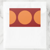 Oranje cirkels op rood rechthoekige sticker (Tas)