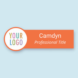 Oranje Cirkelvormige Personeels Badge Bedrijfslogo