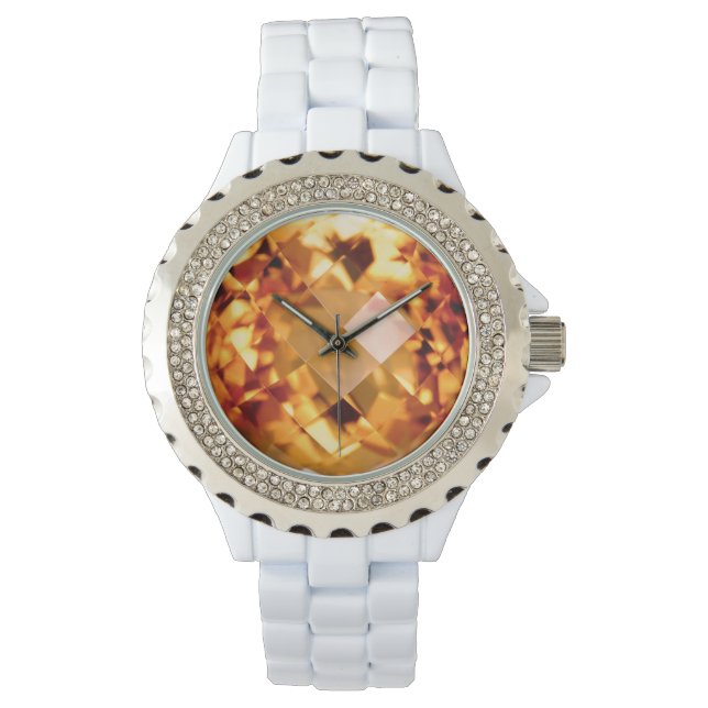 Oranje citrine horloge (Voorkant)