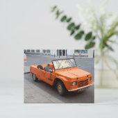 Oranje Citroen Mehari Briefkaart (Staand voorkant)