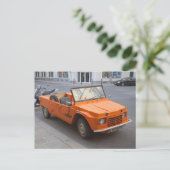 Oranje Citroen Mehari Briefkaart (Staand voorkant)