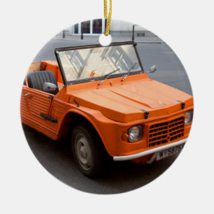 Oranje Citroen Mehari Keramisch Ornament