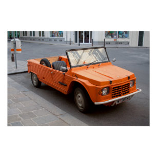 Oranje Citroen Mehari Perfect Poster