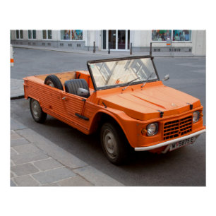 Oranje Citroen Mehari Perfect Poster